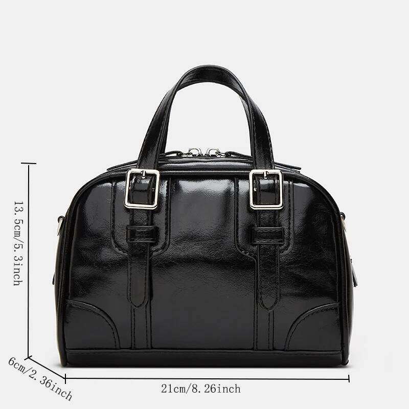 2025 New Small Square Bag; Commuting Bowling Boston Handbag; Retro Crossbody Bag