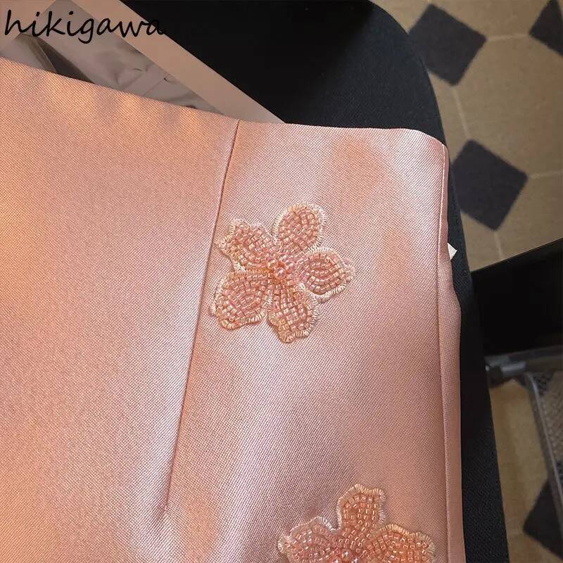 Temperament Women Skirt High Waist A-line Jupe Fashion Beading Vintage Saia Korean Mini Skirts 2025 Faldas Mujer De Moda 27r897 dongdumaoyi