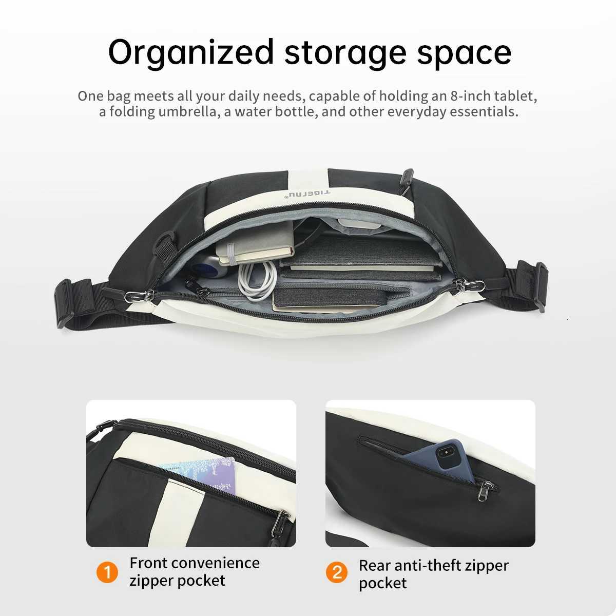 Tigernu Chest Bag Fashion Crossbody Bag Street Trend Chest Pack Unisex High Quality Shoulder Bag Designer WaistBag Z250911