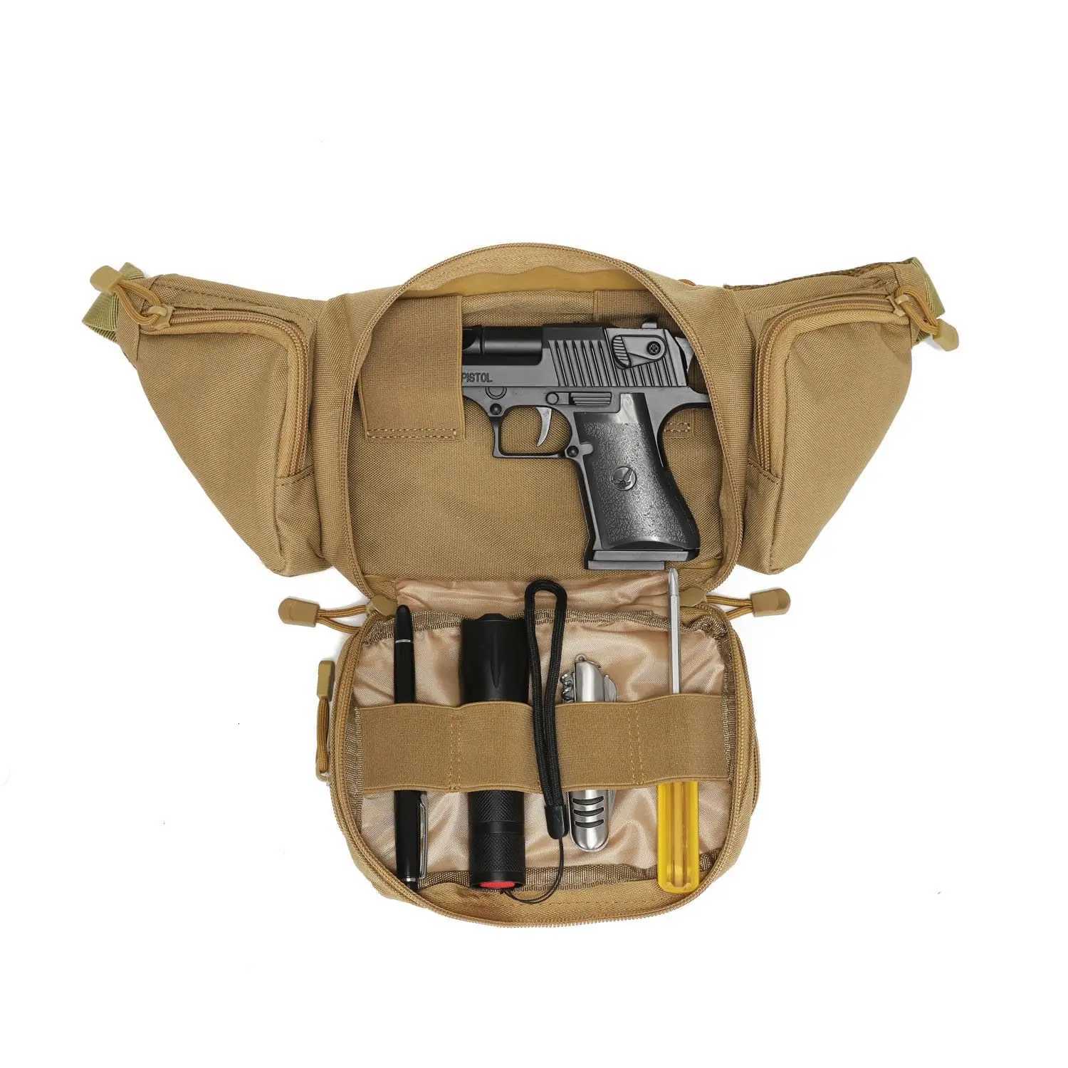 Tactical Fanny Pack Gun Holster Concealed Carry Pistol Military Tactical Waist Bag Waterproof Molle EDC Pouch Z250911