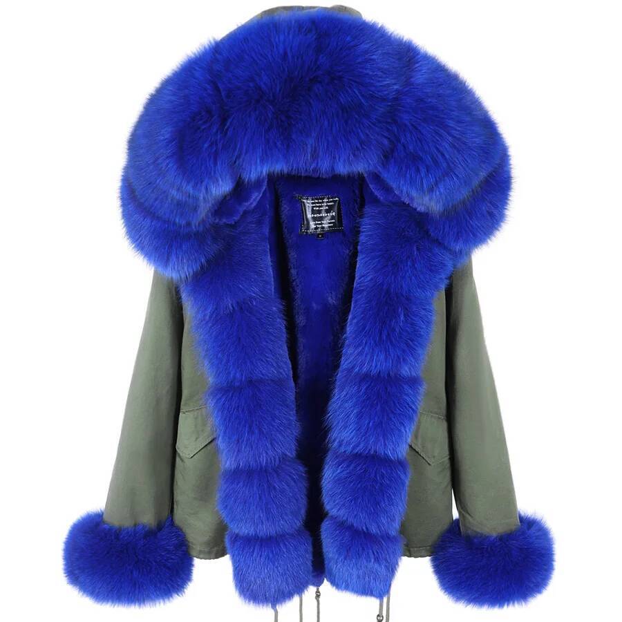 Maomaokong 2024 parka Winter Jacket With fox fur Women Parkas Real Coat Natural Raccoon Fur Collar Hooded Warm