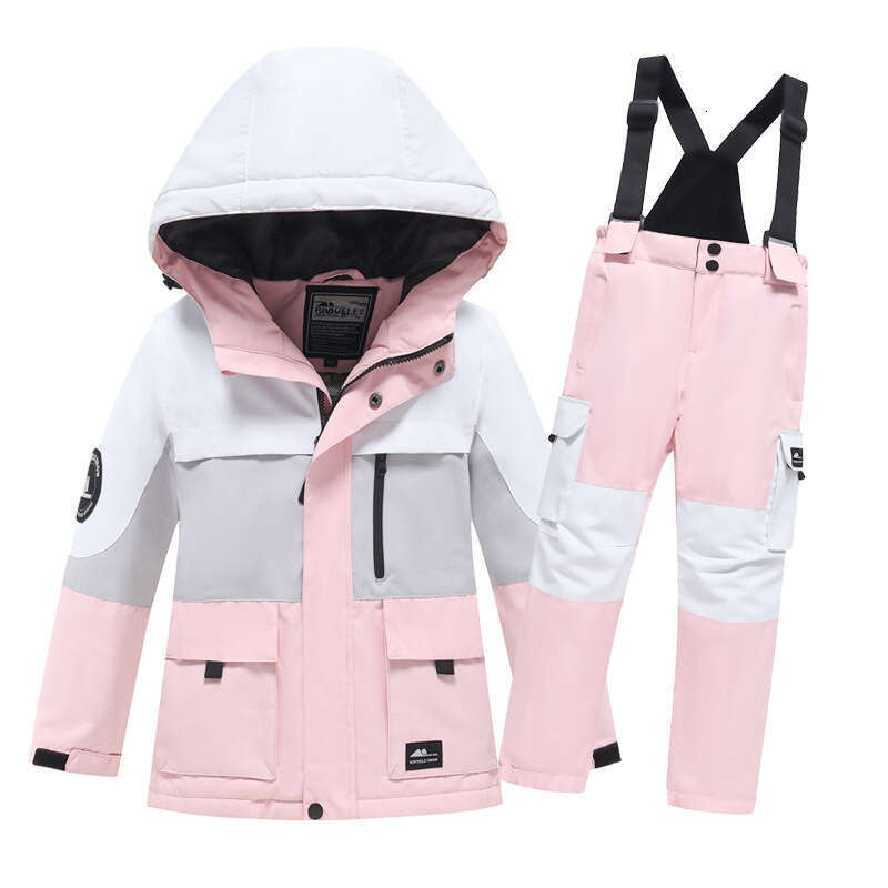 New Children's Boys Girls Cargo Ski Windproof Waterproof Single And Double Board Snow Suit