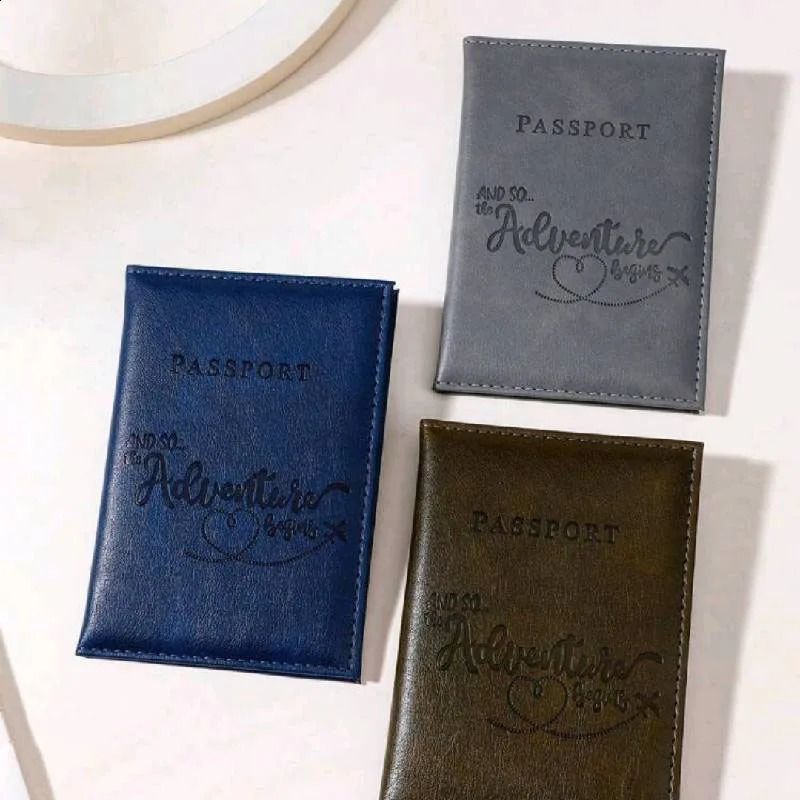 Passport Holder Wallet Cover Travel Essentials Pu Leather Card Case International Travel Accessories for WomenMen250906