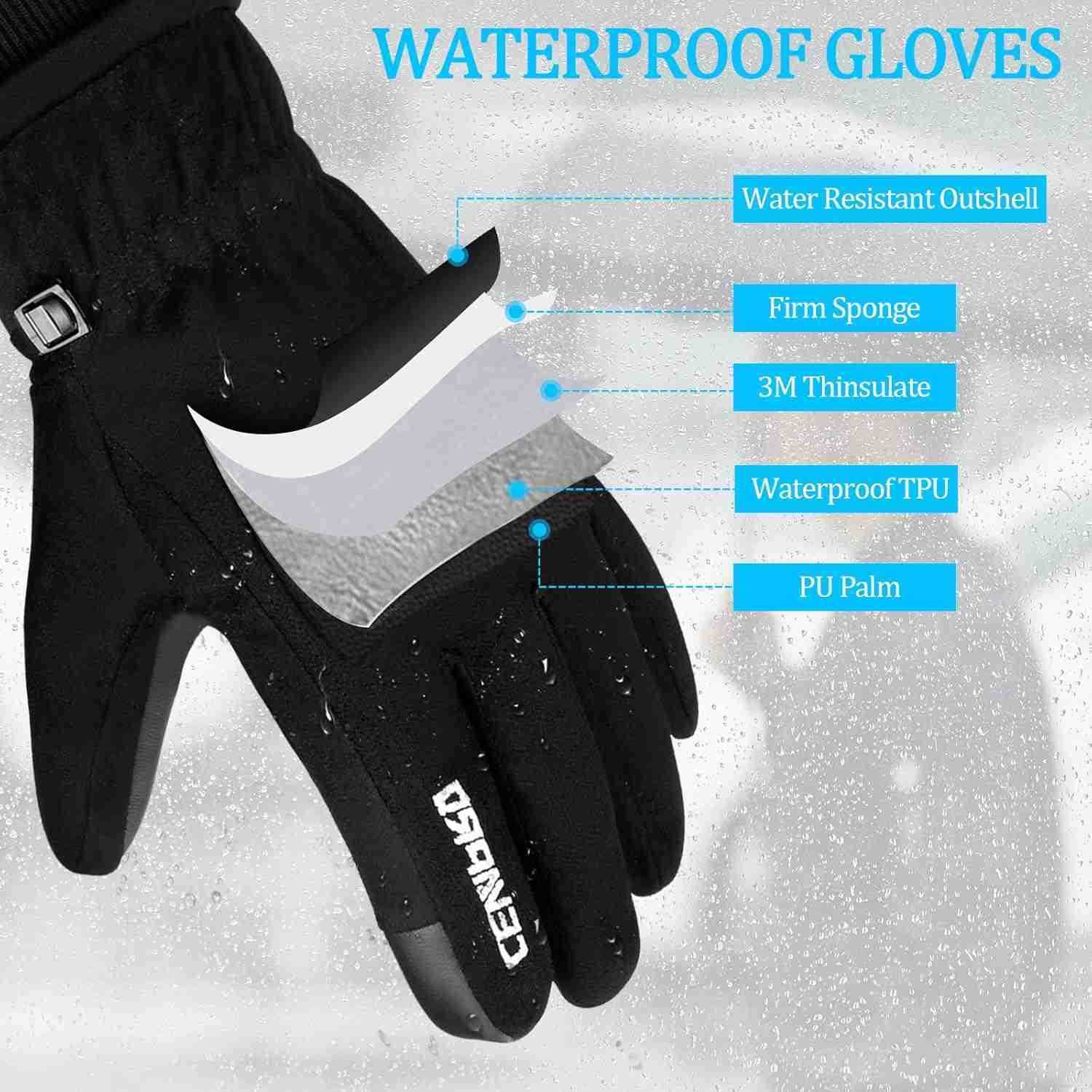 Winter Thermal Gloves for Men Women 20 AntiSlip Waterproof Deerskin Suede Insulated Touchscreen GlovesW250911