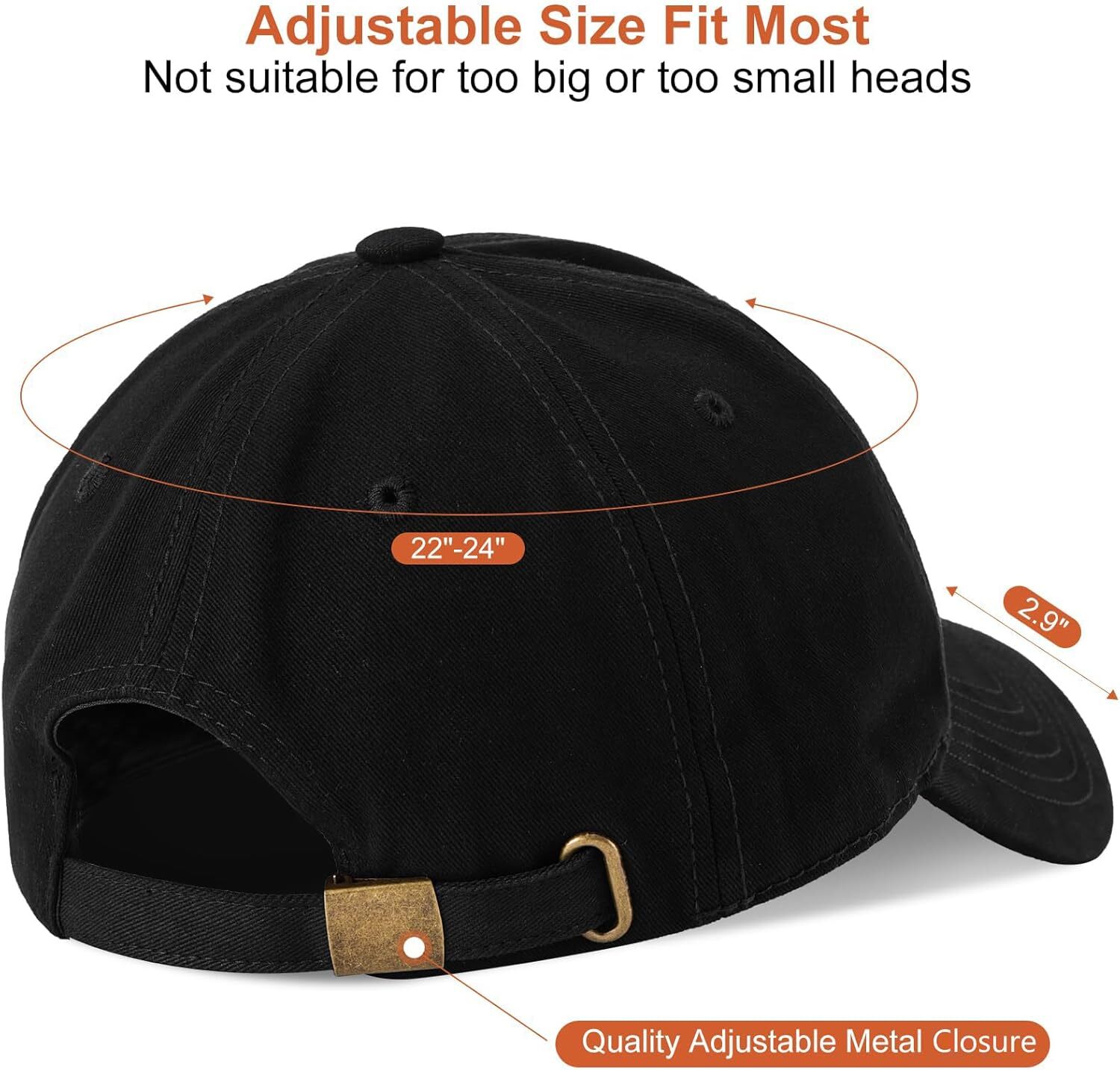 Mothers Day Presents Gifts for Her from Husband, Anniversary Birthday Wife Gifts, Adjustable Cotton Baseball Cap Black
