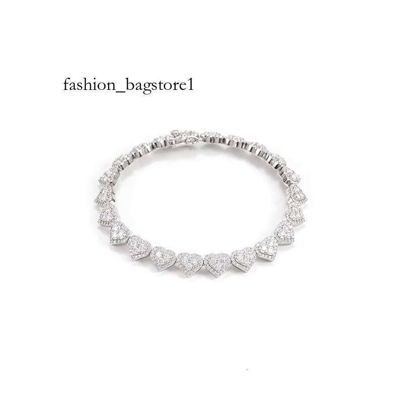 Sier Moissamite Bracelet 8mm Full of Cross-border Hip Hop Handpieces for Men and Women