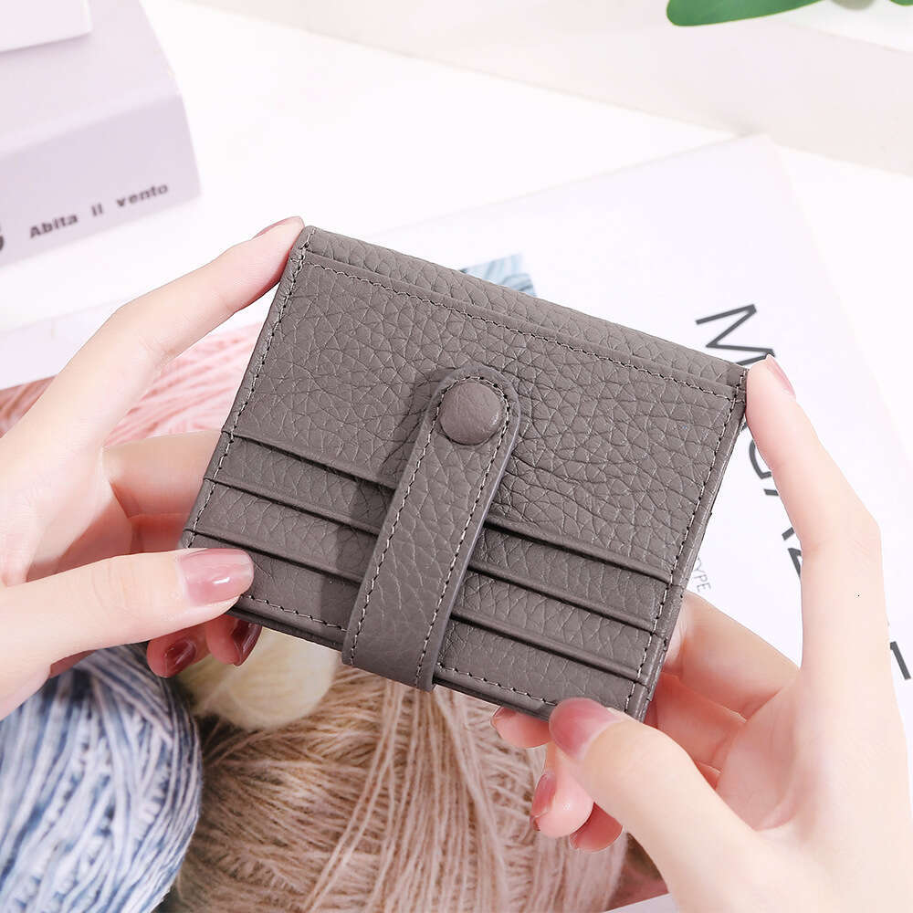 Cowhide Small Wallet for Women, Short Coin with Multiple Slots, Korean Style Student Wallet, Mini Card Holder Purse designer wallet B5