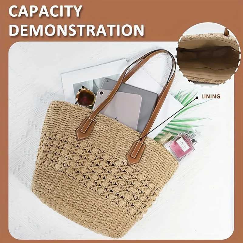 New Bohemia Womens Shoulder Bags Large Capacity Summer Basket Straw Bag For Women Travel Beach Bag Z250911