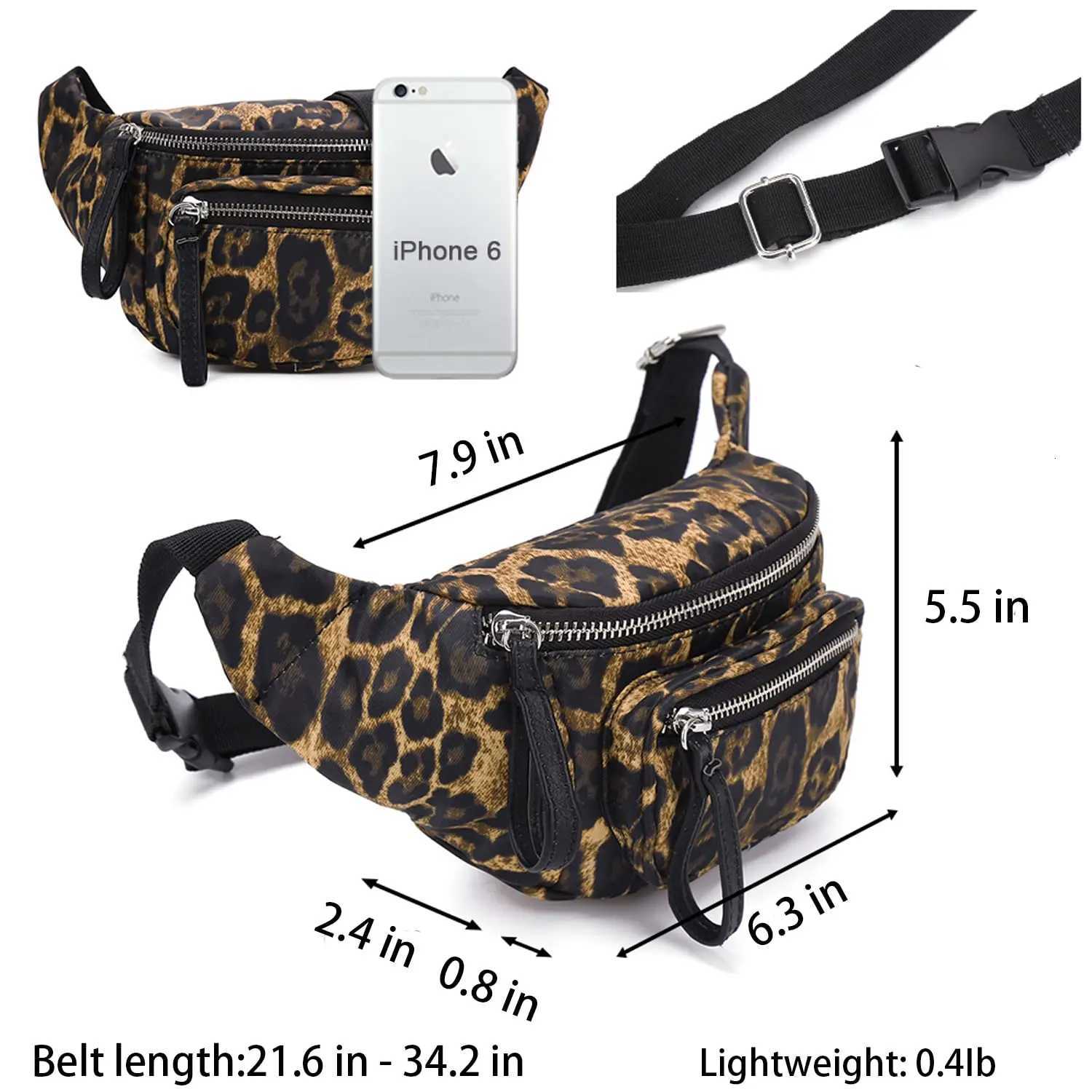 Vintage Leopard Printed Fanny Packs For Women Waist Bag Portable Female Waist Pack Z250911