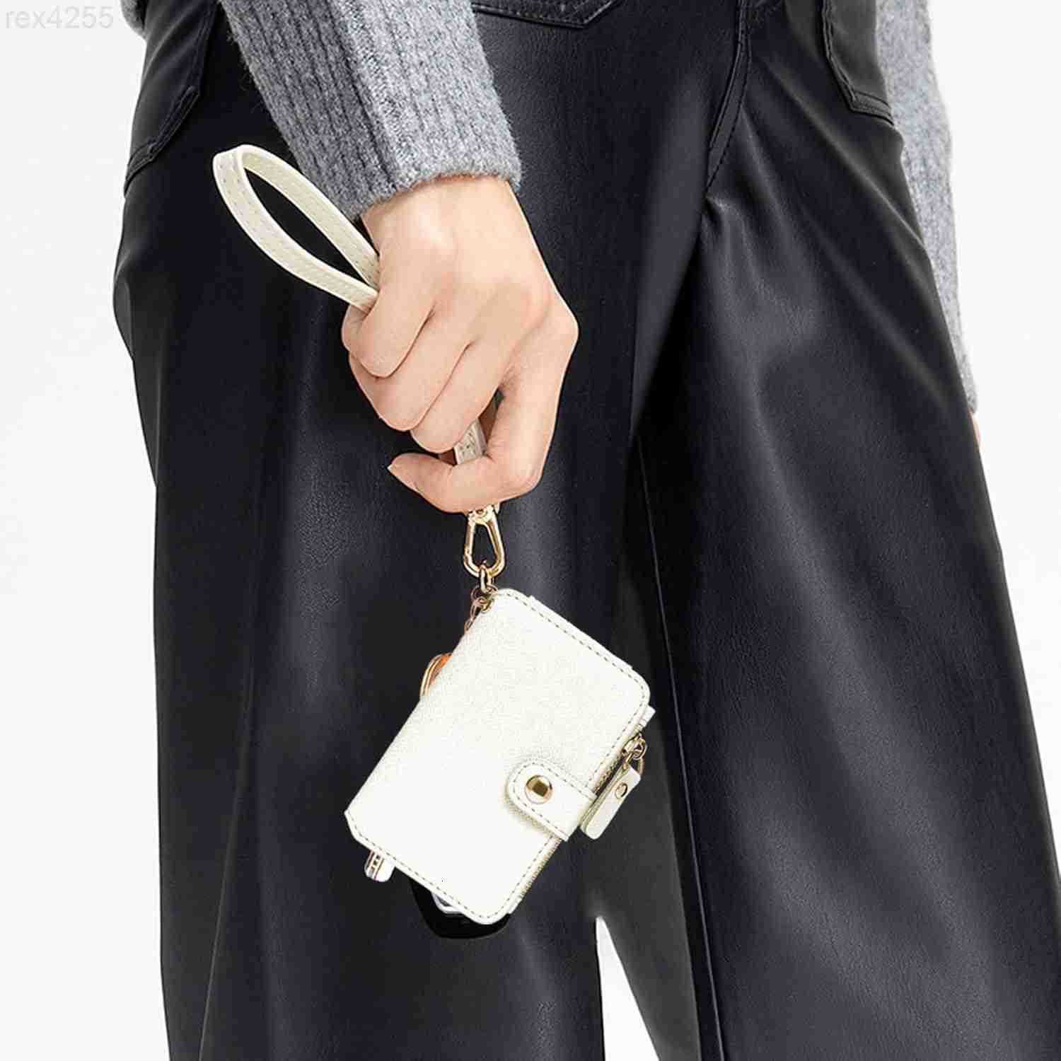 Wallet Womens Wallet PU Leather Keychain Wallet With Zipper Coin Pocket And ID Window Gift Box WhiteW250911