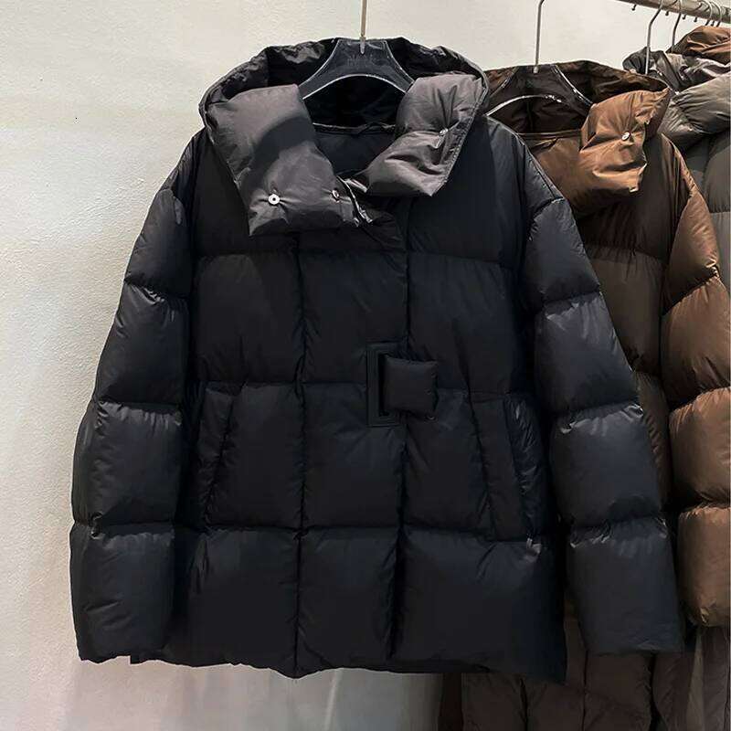 Janveny Winter 90% White Duck Down Jacket Women 2025 Fashion Female Thick Warm Fluffy Parkas Loose Oversized Puffer Coat Outwear