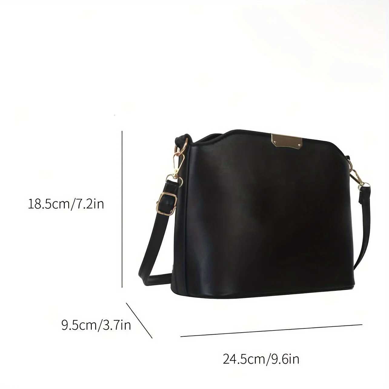 Minimalist Crossbody Bag Stylish Metal Decor Bucket Bag Simple Shoulder Bag for Women Bag Shell Handbags Purses Z250911