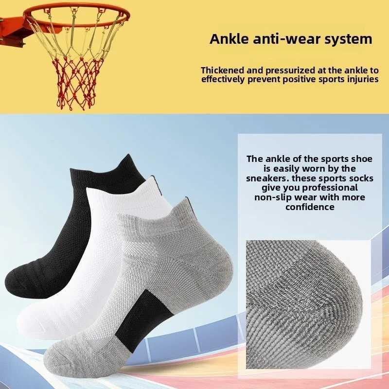 3 Pairs Basketball Socks Breathable Sweat Absorbent Antislip Running Socks Thickened Towel Bottom Shock Absorbing Midcalf Men D250911