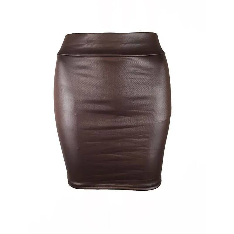 Black Slim Imitation Leather Pencil Mini Skirt High Waist Sexy Fashion Korean Short Skirts Women Wholesale Summer Sweet dongdumaoyi