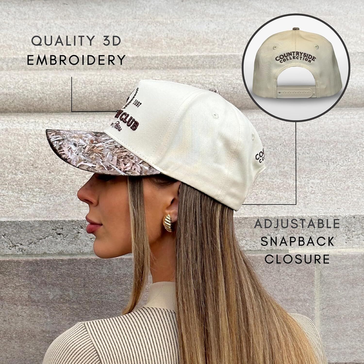 Vintage Western Trucker Hat Men & Women Country Cute Caps for Cowgirls Cowboys Camo Denim Embroidered Cotton | Snapback