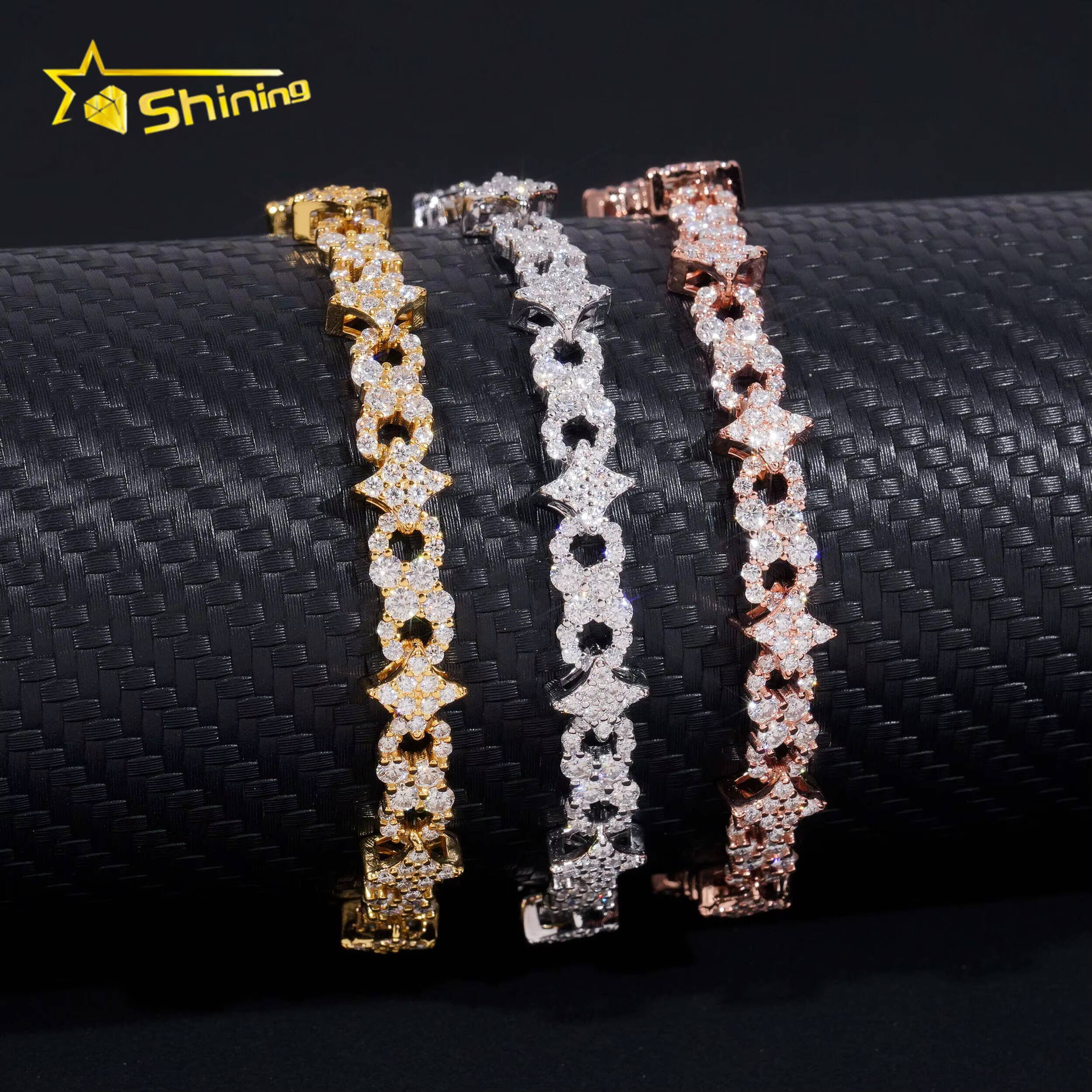 New Arrival Unisex Bracelet 925 Sterling Silver Moissanite Pass Diamonds Tester Diamonds Fast Shipping Women Men Jewelry