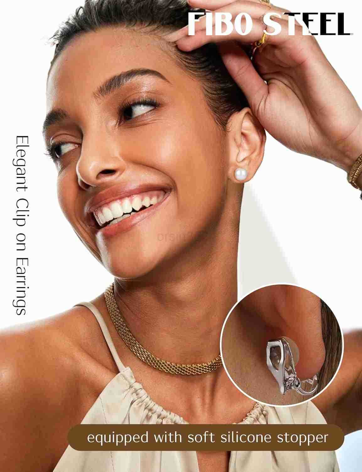 10 Pairs Clip Earrings for Women Clip On Earrings for Non Pierced CZ Flower Simulated Freshwater Pearl Twist Knot Clip Earrings Sets Gold Silver ToneW