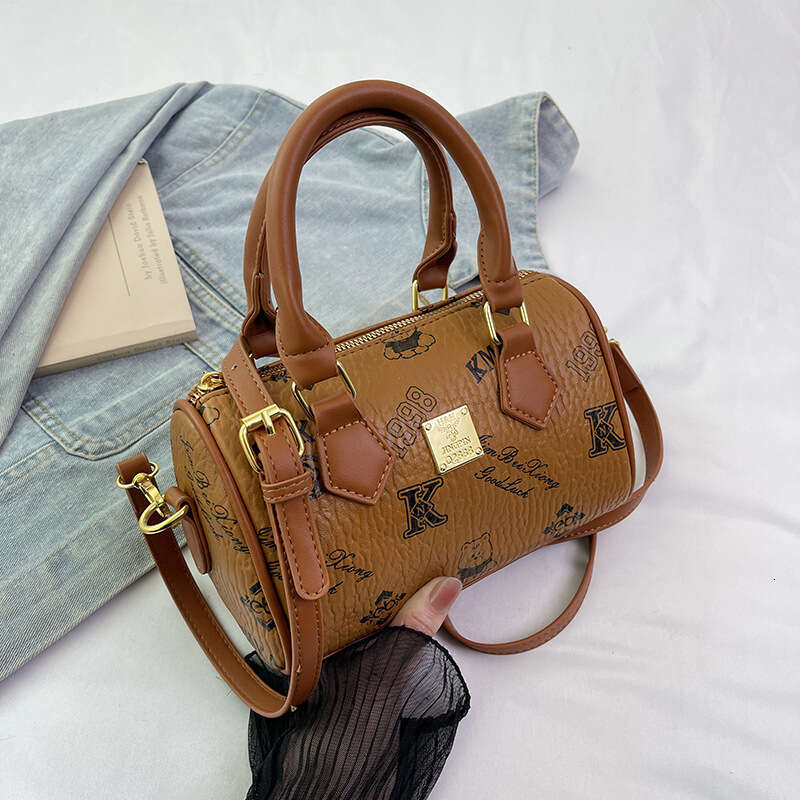 Designer Bag Women Crossbody Bags Cylinder Small Bags for Women 2025 New Printed Boston Bag Shoulder Bag Crossbody