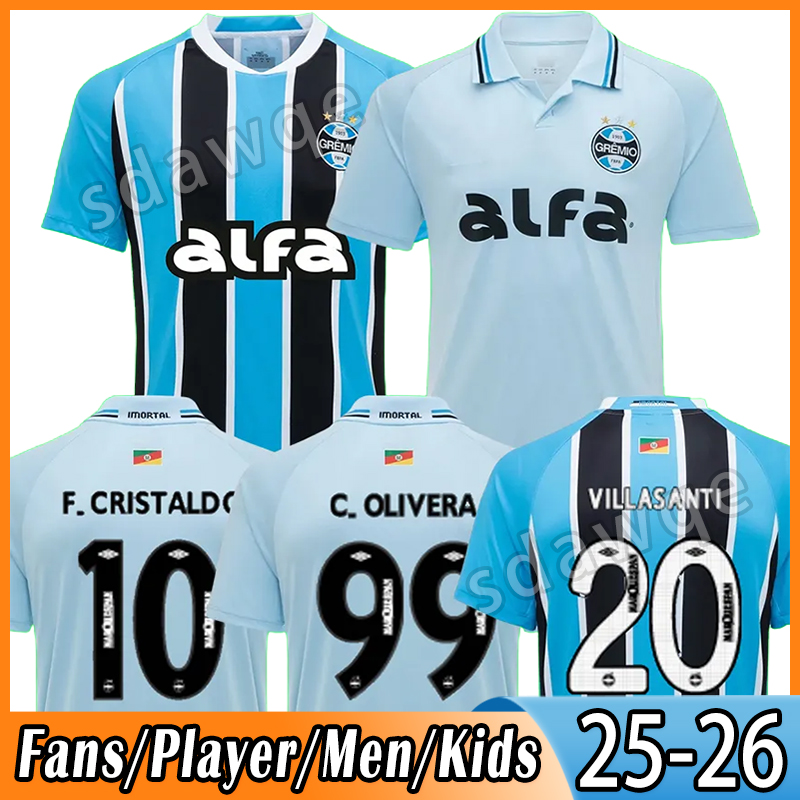 2025 2026 Gremio Soccer Jerseys SOTELDO PAVON VILLASANTI Diego Costa F.CRISTALDO SUAREZ JOAO PEDRO KANNEMANN 24 25 26 football men women shirt 4XL