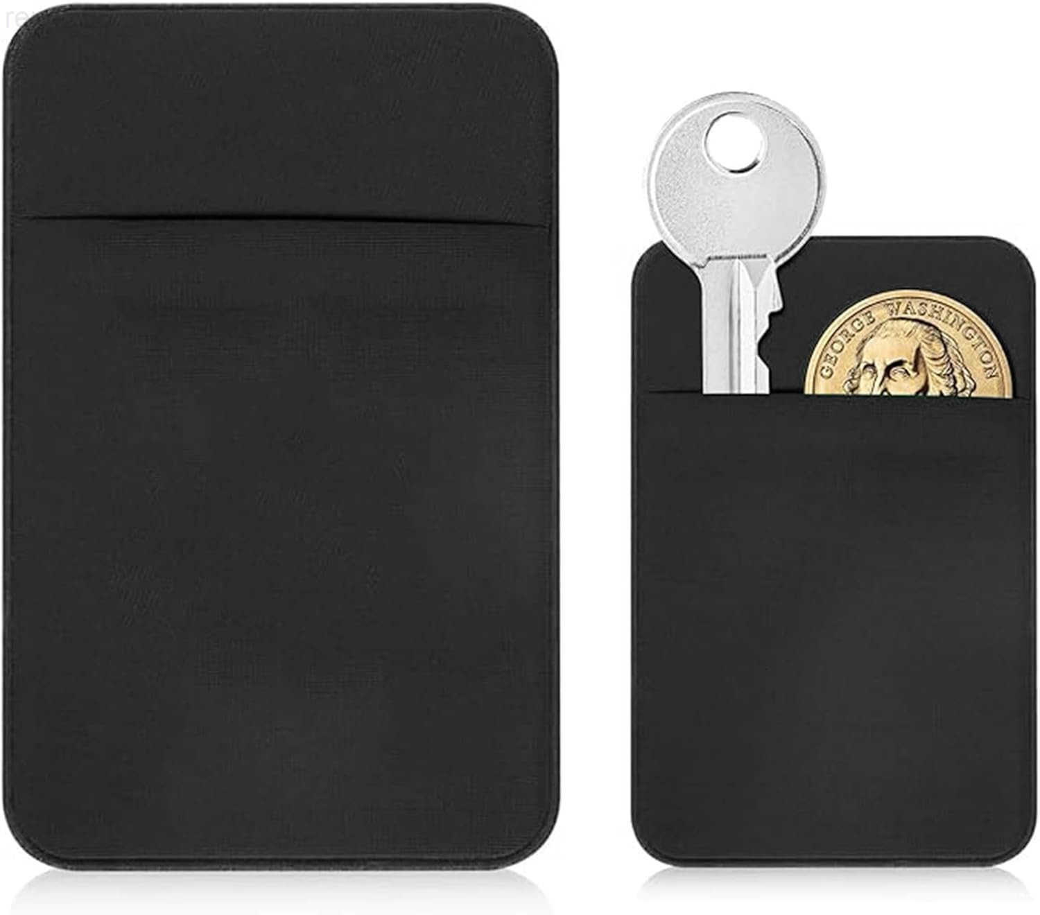 Flat Thin Wallet Key Holder Credit Card Size Minimalist Slim Key Organizer Sleeve BlackW250911