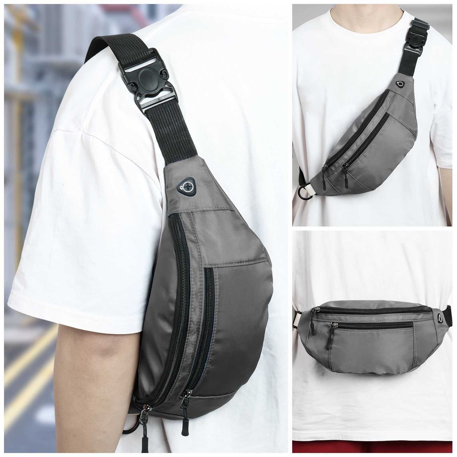 Mens Breast Package Waterproof Outdoor Sports Bag Oxford Cloth Pouch Koreanstyle Waist Bag Fanny Pouch Crossbody Male Bags Z250911