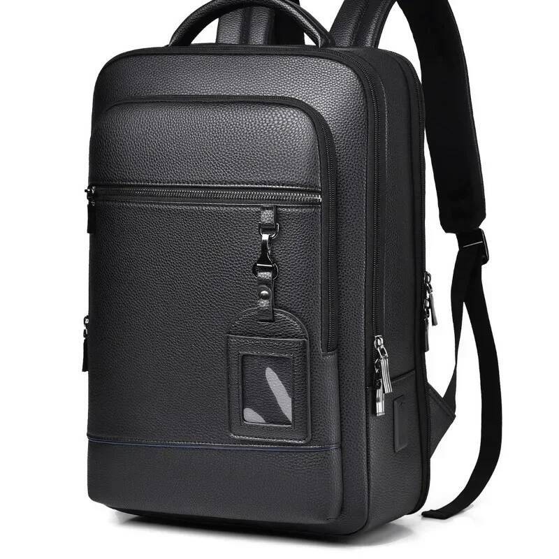 Executive Backpack Men PU Leather Satchel USB Charging Briefcase Travel Laptop Office Business Shoulder Back Pack Male high-quality