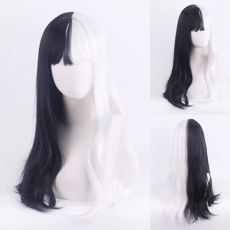 cos Wig 101 Loyal Dog Cruella de Vil Cruella Black and White Witch Color Combination Short Curly Hair W241025 - view 4
