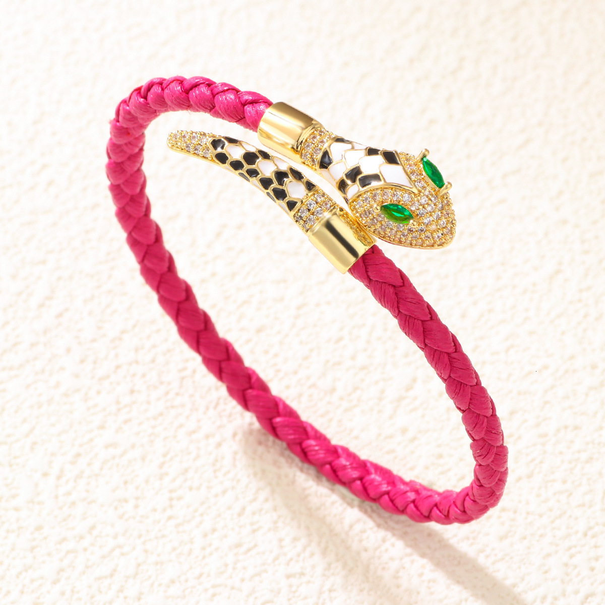 Luxury Brand Designer Jewelry European And American Hot-Selling New Product Bracelet Woven Open Bracelet Fashion Exquisite Snake-Shaped Retro Rhinesto