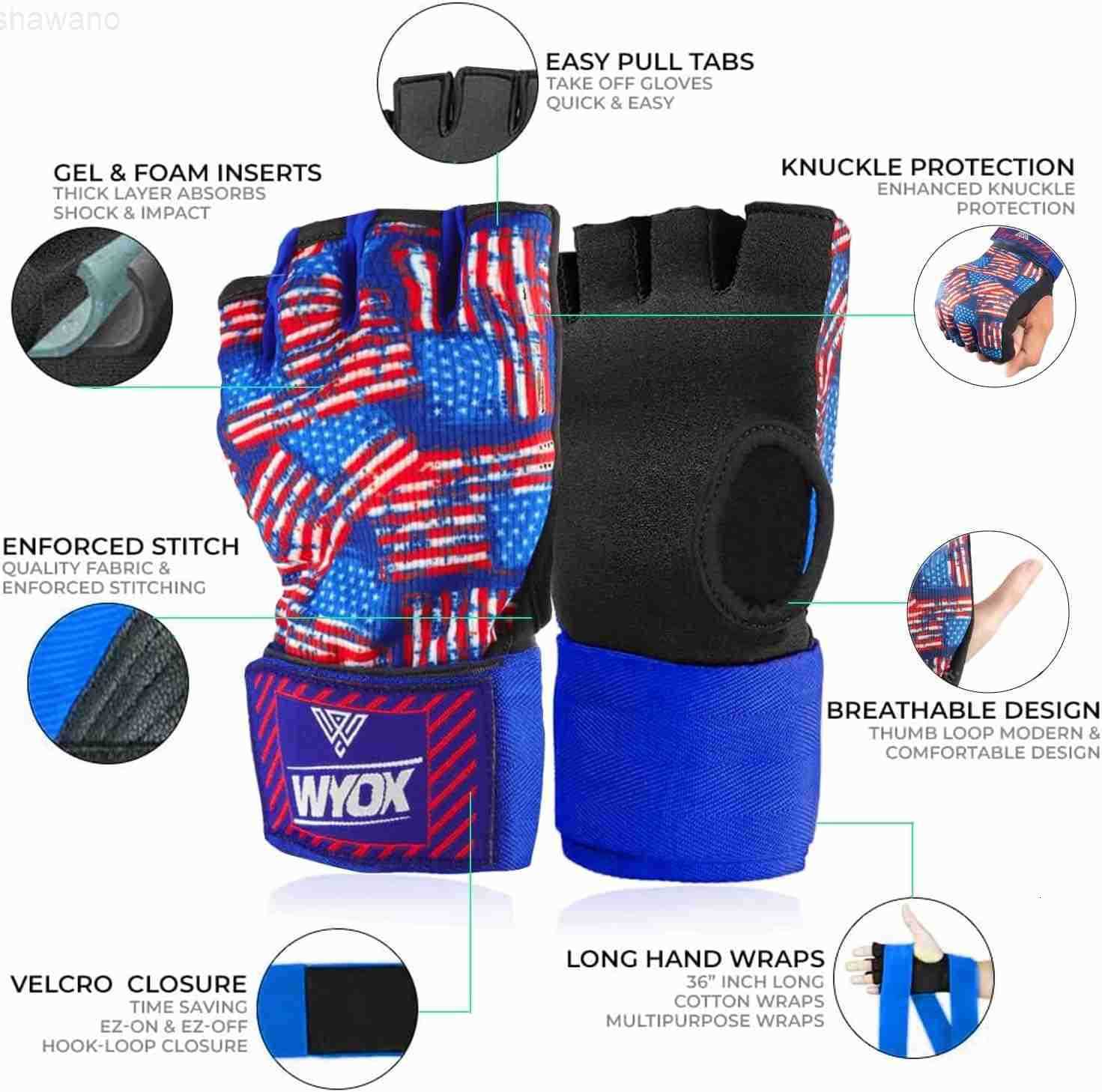 Hand Wraps Inner Gloves for Men Women 80cm Quick Wrist Straps Padded Knuckle Protection for Muay Thai Kickboxing Hand Wraps for Boxing Martial ArtsW25
