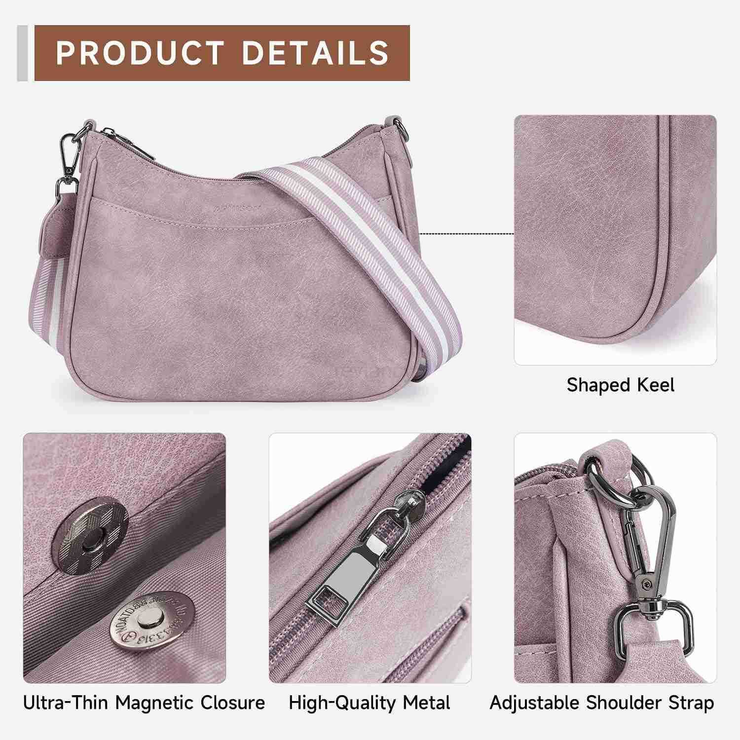 Trendy Leather Crossbody Purse with Adjustable Strap Womens Shoulder HandbagW250910