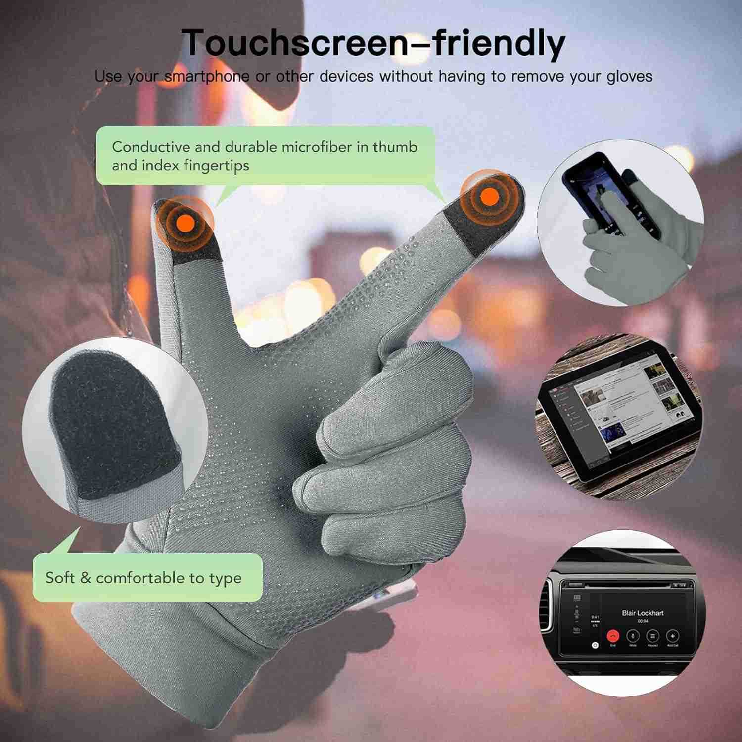 Lightweight Running Gloves Touch Screen AntiSlip Warm Gloves Liners for Cycling Biking Sporting Driving for Men WomenW250910