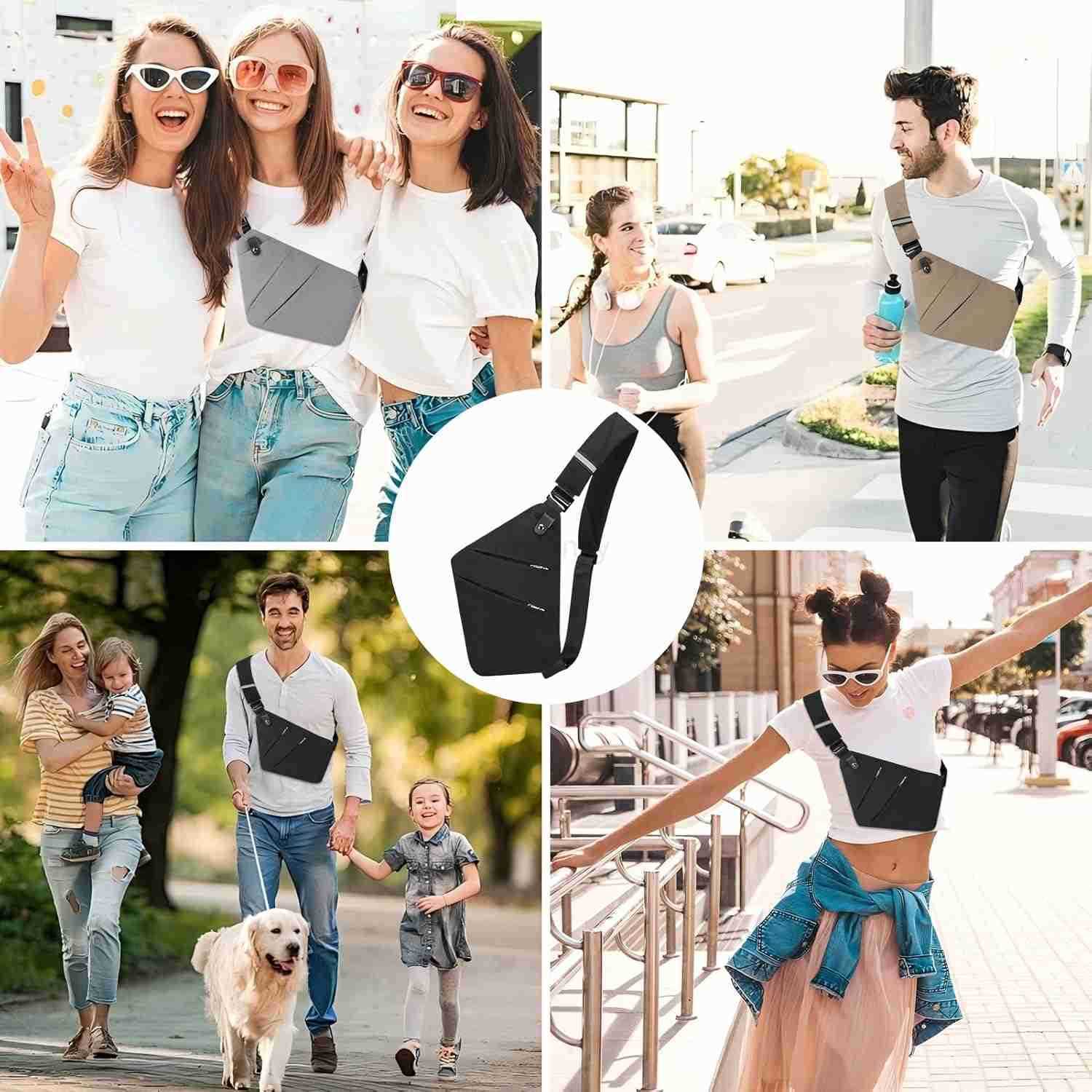 Sling Bag AntiTheft Crossbody Bag for Women Men Sling Backpack Multipurpose Travel Essentials Hiking Chest Bag DaypackW250911