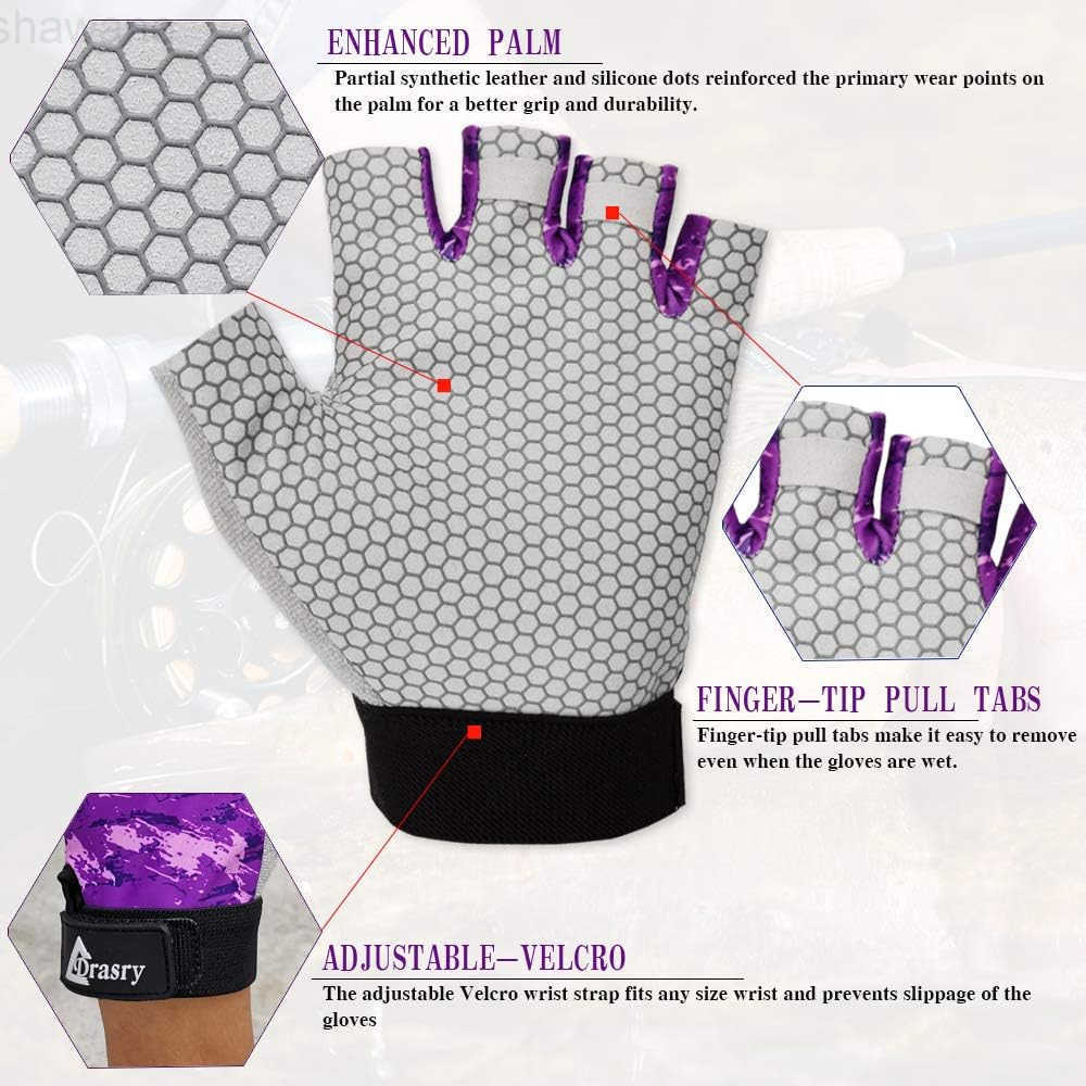 Fishing Gloves Fingerless Sun Protection Men Women UPF50SPF for Fishing Kayaking Paddling Hiking Sailing Rowing Driving Canoeing GloveW250911