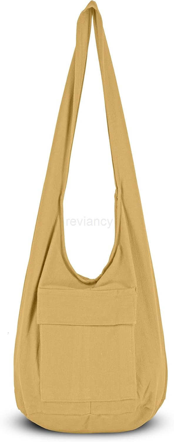 Crossbody Bag for Women Handmade Cotton Sling Bag Lightweight Unisex Travel Purse with ZipperW250911