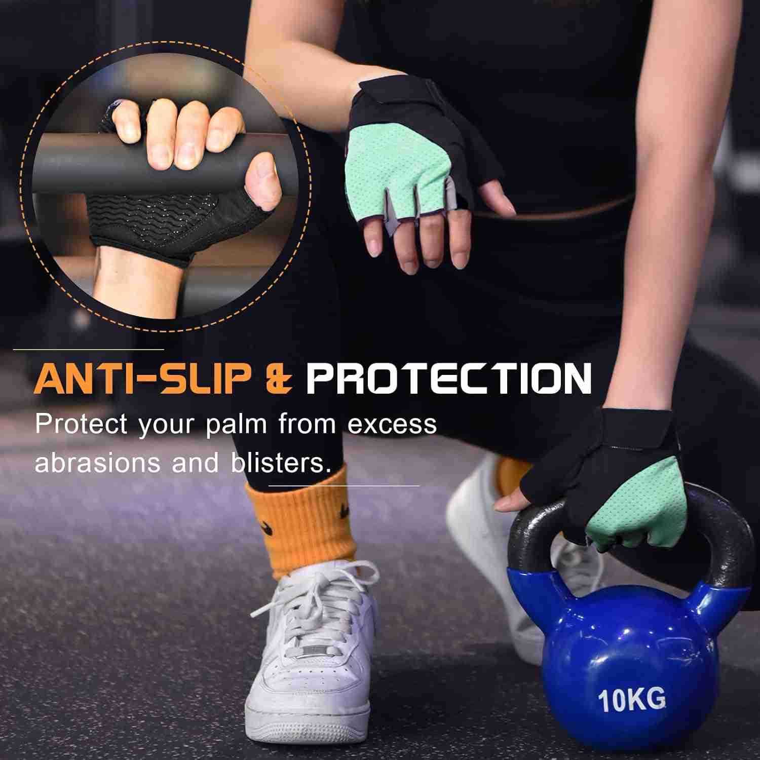 Gloves Fingerless Breathable Workout Gloves for Weightlifting Cycling MoreW250911