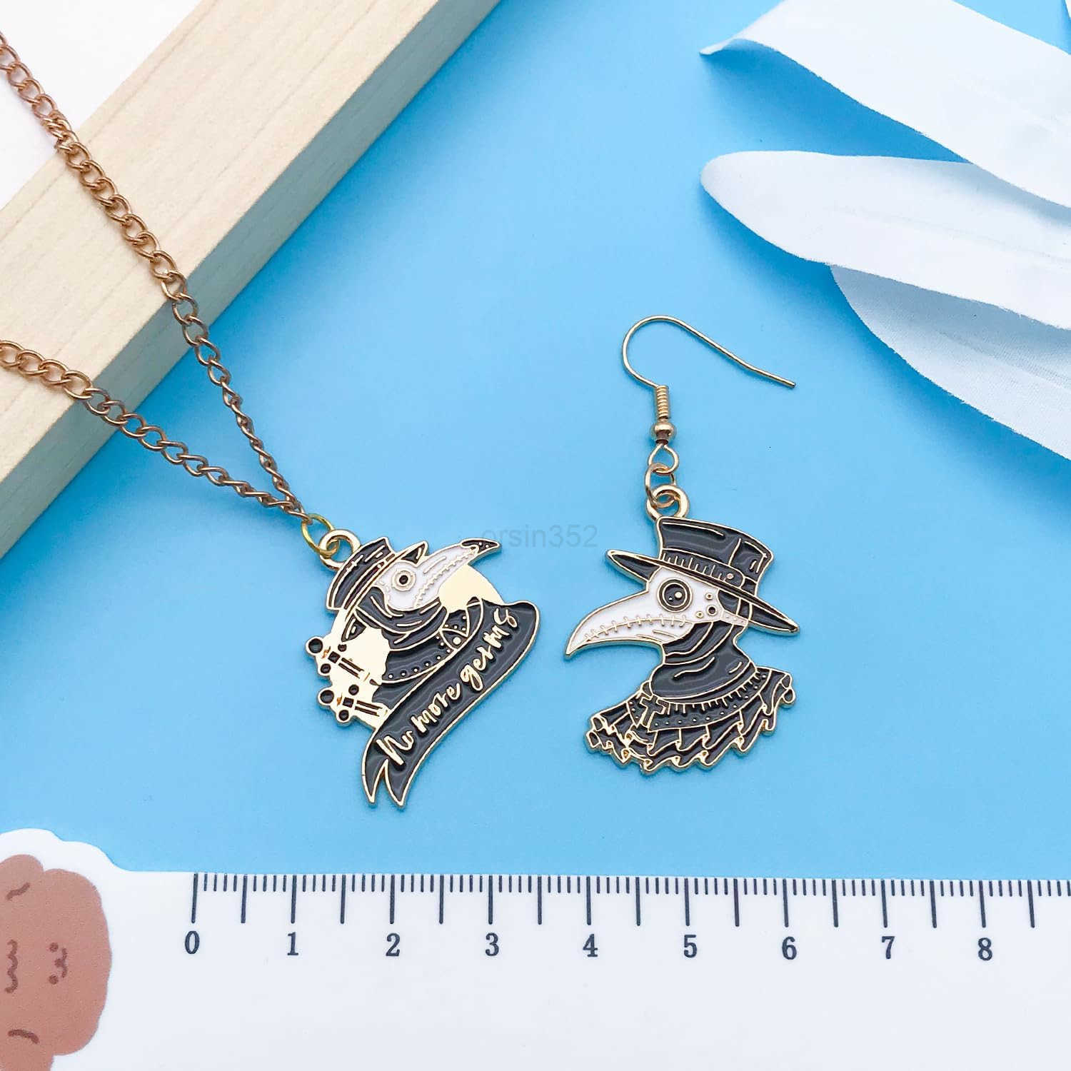 24Pcs Alloy Drip Oil Halloween Crow Series Pendant Jewelry Making DIY Keychain Earrings Pendant Various Design Charms for Jewelry Making s NecklaW2509