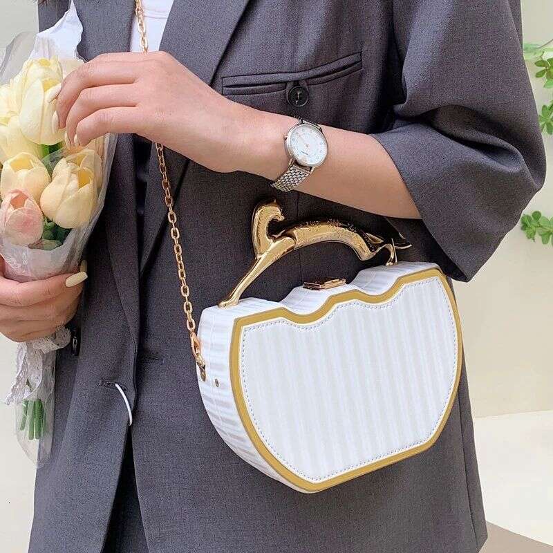 Female Designer Stripe Printed Women's Handbag Fashion Chain Crossbody Bag Box Tote 2022 Summer New Ladies Shoulder Purse