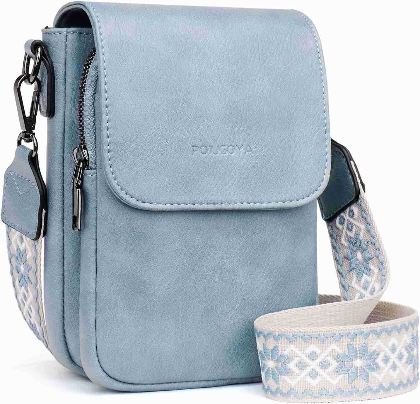 Small Crossbody Bags for Women TrendyLeather Triple Compartment Cell Phone Crossbody Wallet Purses with Card SlotsW250910