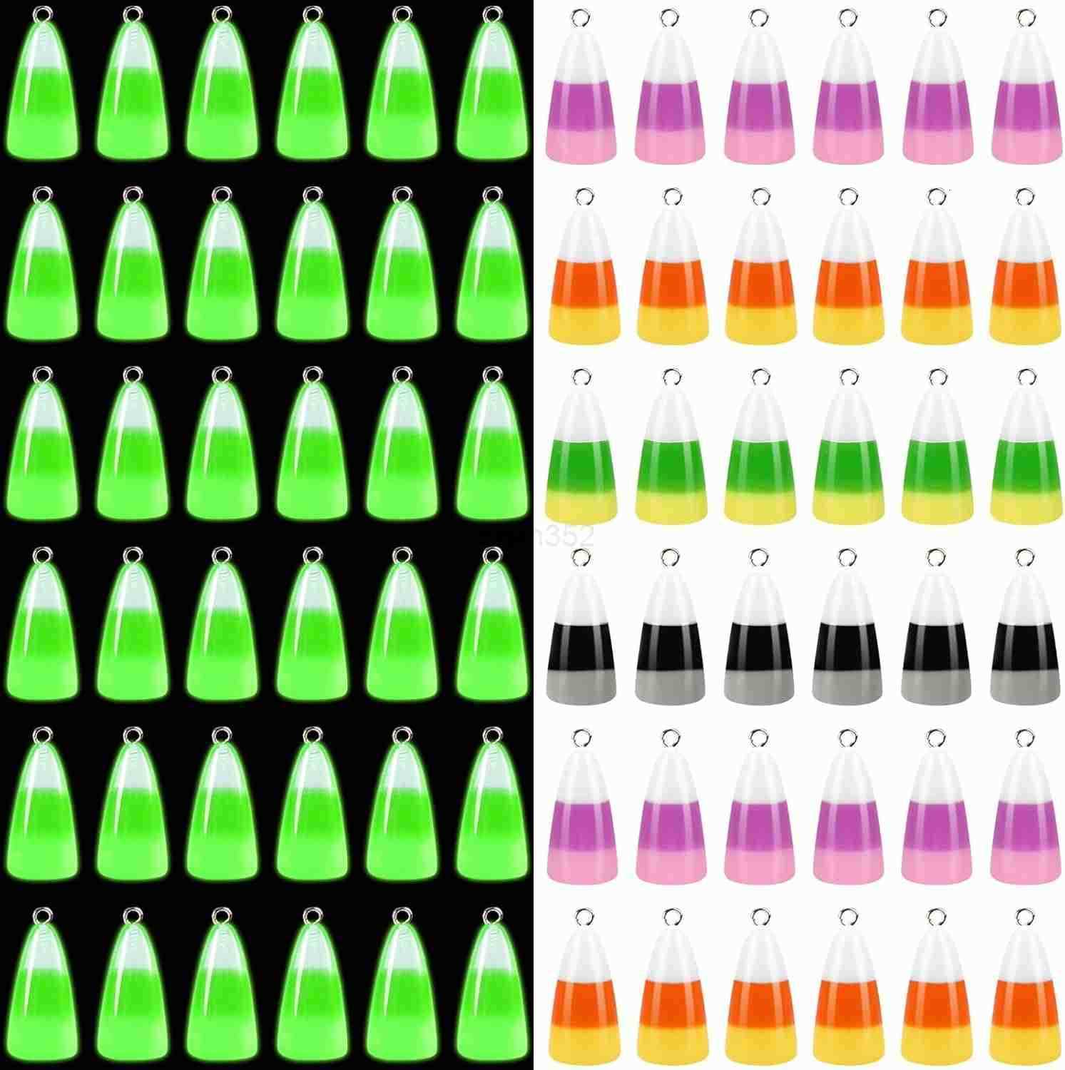64 Pcs Halloween Ghost Charms Resin Ghost Charms Luminous Ghost Beads Halloween Pendant Bulk Glow in The Dark Ornament for DIY Necklace Earrings JeweW