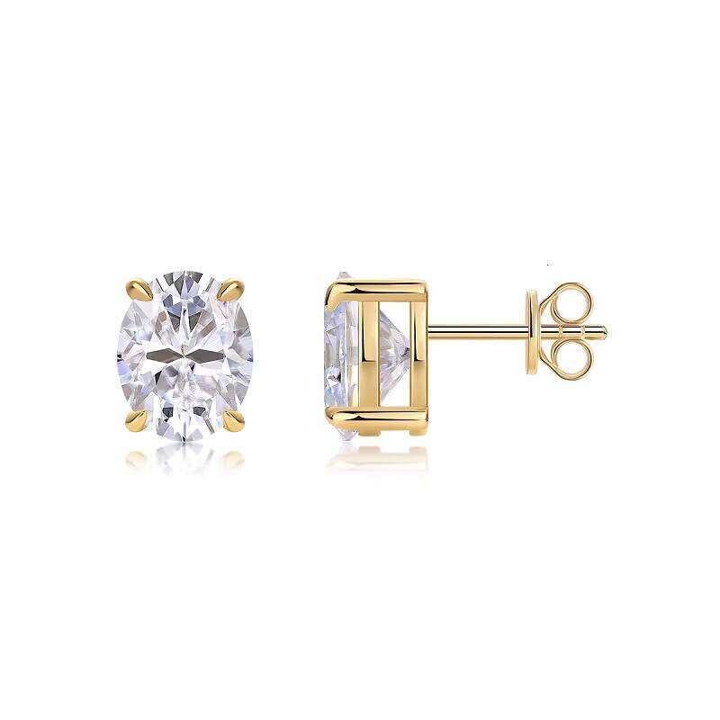 Ready Made Gra Certified Sier Plated Moissanite Hoop Earring for Women,Solid Gold Lab Dia Custom Available