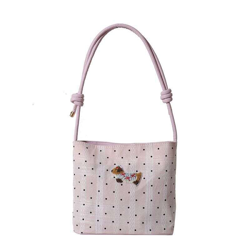 Women's 2024 Autumn New Simple Polka Dot Design Fashionable Elegant Cute Single Shoulder Crossbody Bucket Bag