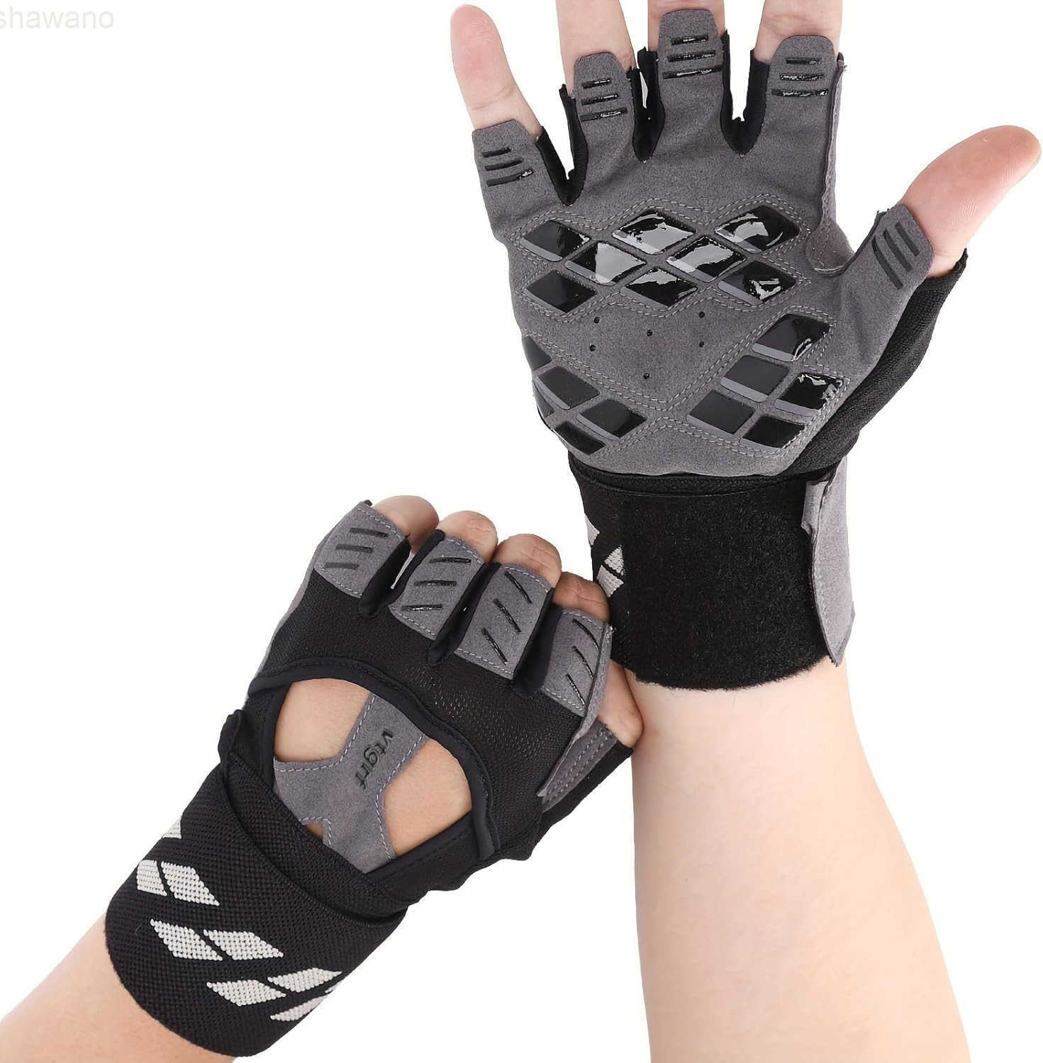 Fingerless Fitness Gloves with Wrist Support for Men Ideal for Gym Workout Weight Lifting Sports Gloves with Padded Design Excellent Grip and Cushion 