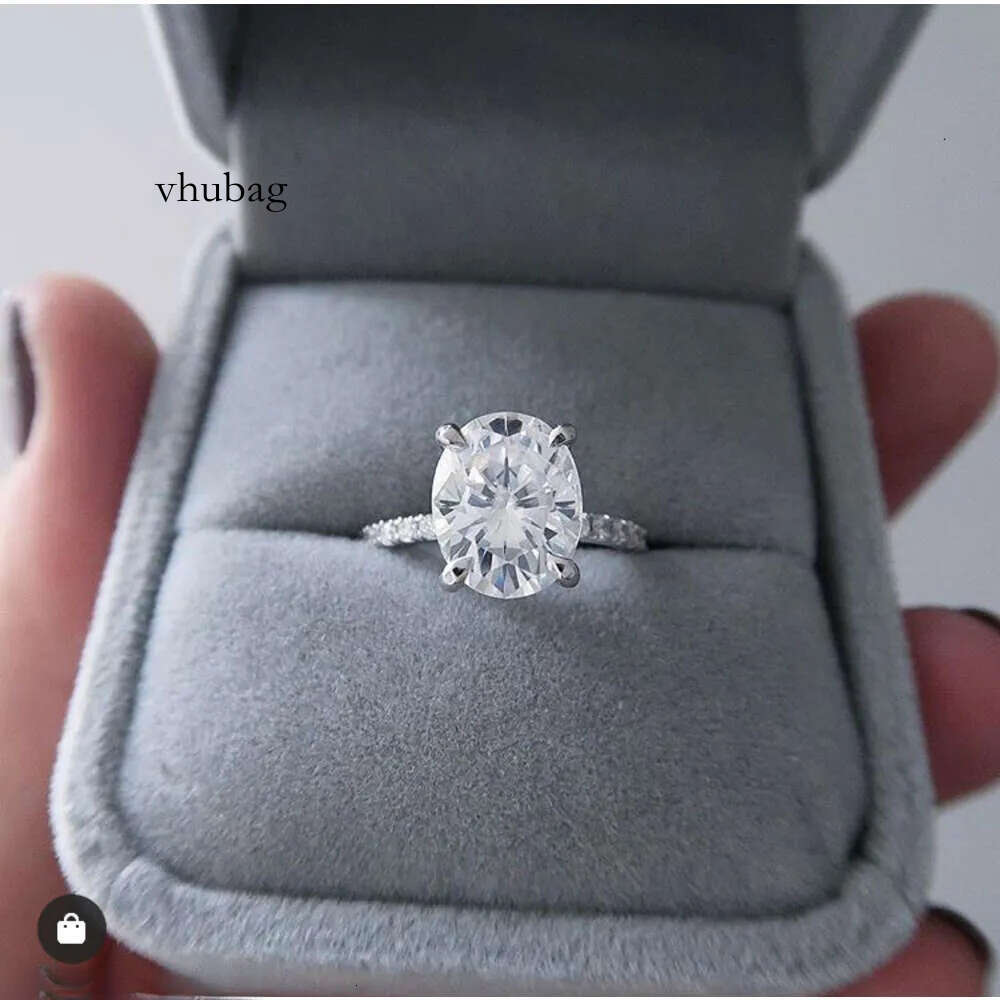 Fashion real 10K 14K white gold various oval moissanite solitaire wedding engagement rings women jewelry