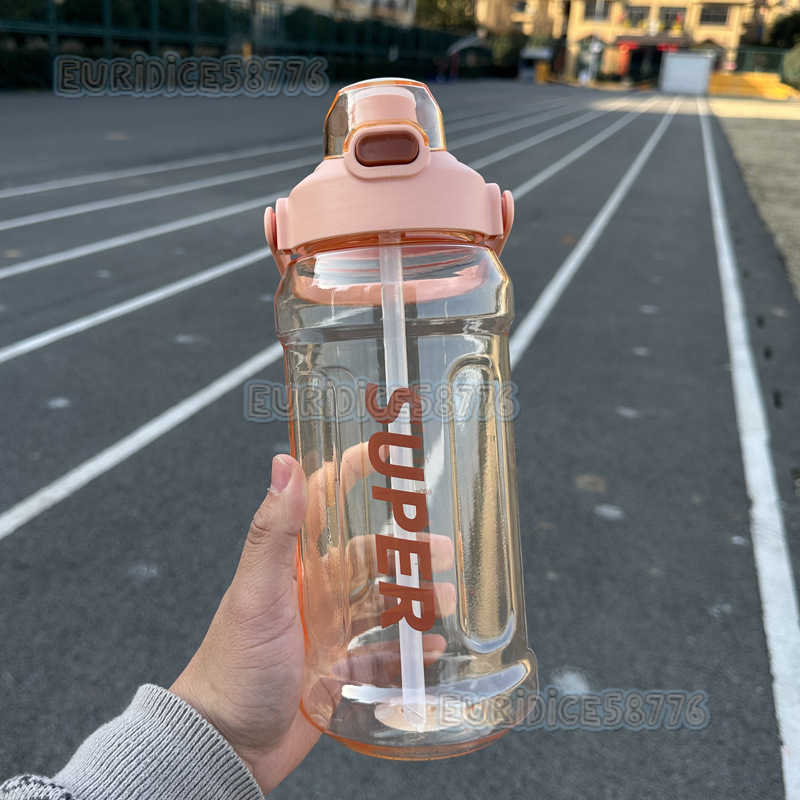 2024 Sports Fitness Adult Water Cup Large Capacity Water Bottle Outdoor Simple Fallresistant Portable Straw Plastic Water Bottle H250911