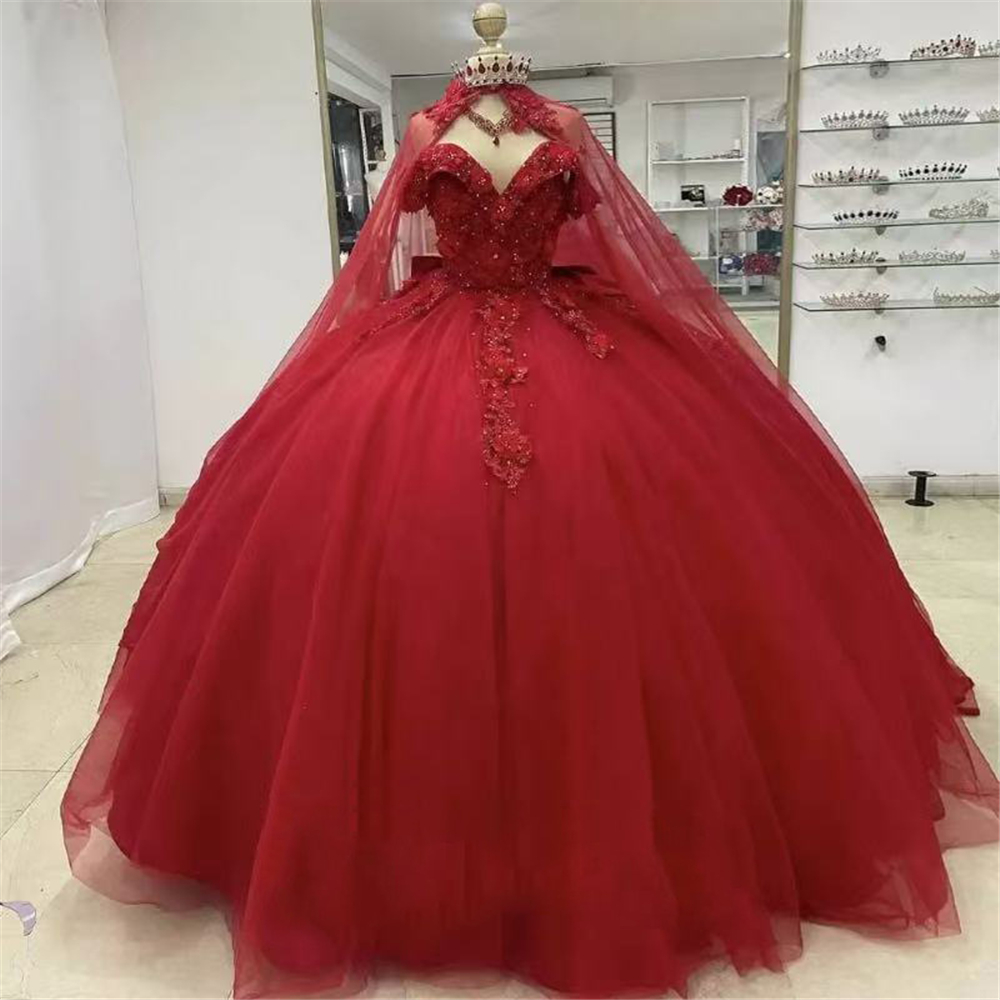Lace Quinceanera Dresses Ball Gown Appliques Beaded Lace Up Corset 15 16 Birthday Prom Party Gown Vestidos De 15 Anos BQ22