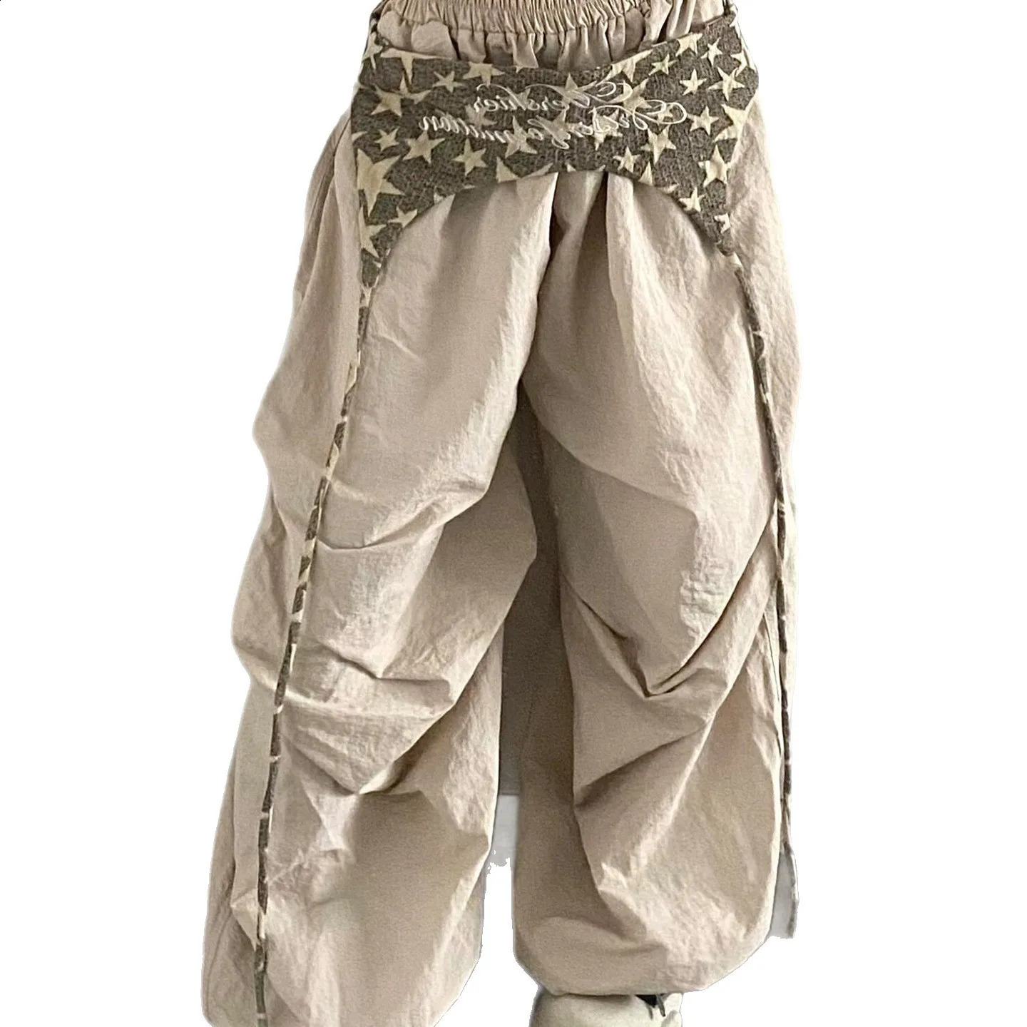 Womens Hiphop Pants American Streetwear Layered Wide Leg Summer Breathable Cargo Trousers for Dance Street Fashion 250911