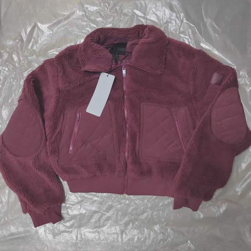 Designer Outerwear Jackets Yoga Blazer Lamb Plush Warm Coats Stand-up Collar Shirt-jacket Long Sleeve Sweater Full-Zip Cardigan Sweatshirts Cropped Thick SweatTops