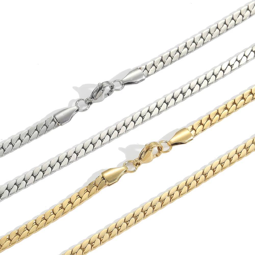 SC033 Wholesale 4mm Stainless Steel Cuban Link Chain Necklace for Men Party Gift