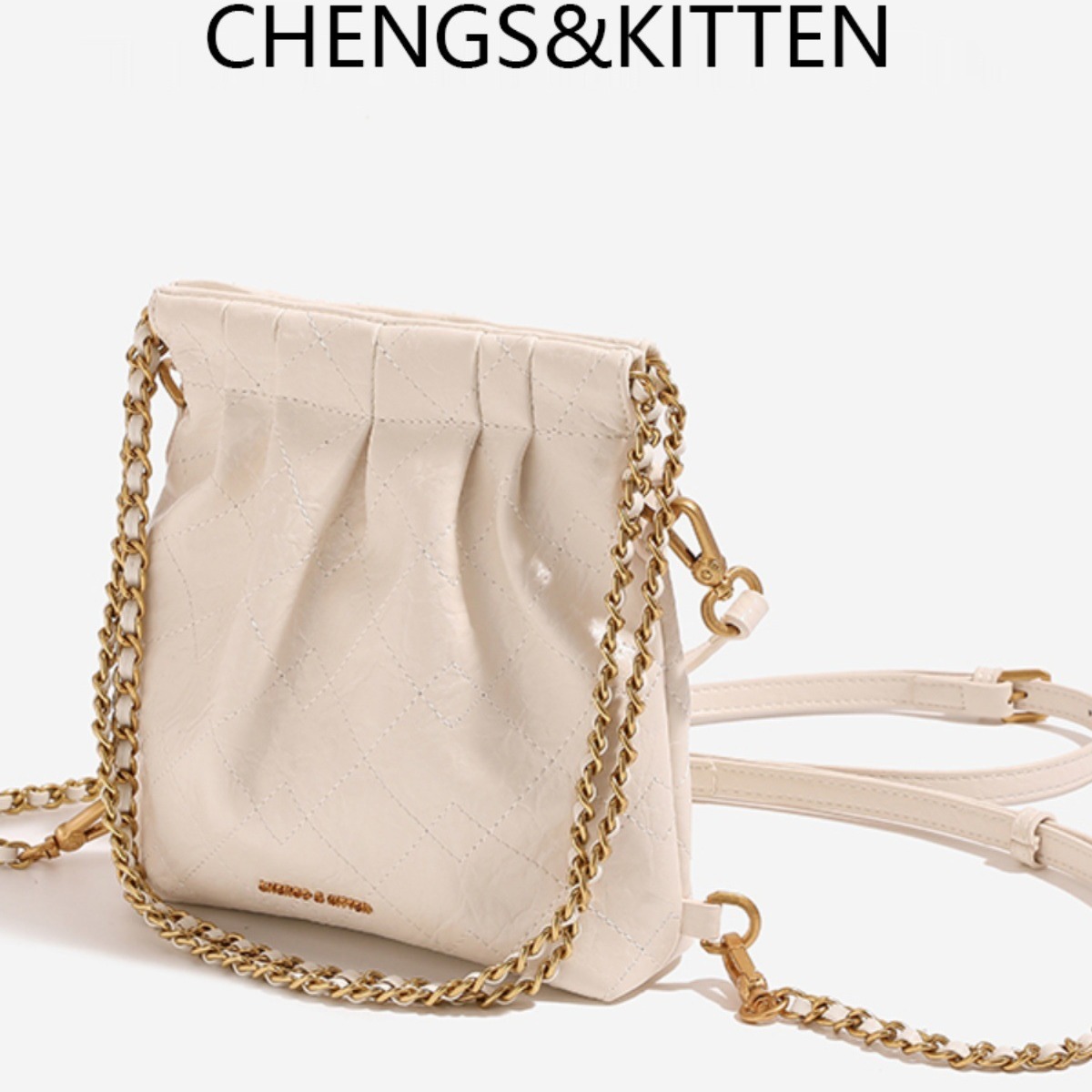 CHENGS&KITTEN free shipping fashion Mini Garbage Bag Tote Bag Leather Backpack Versatile Stray Backpack