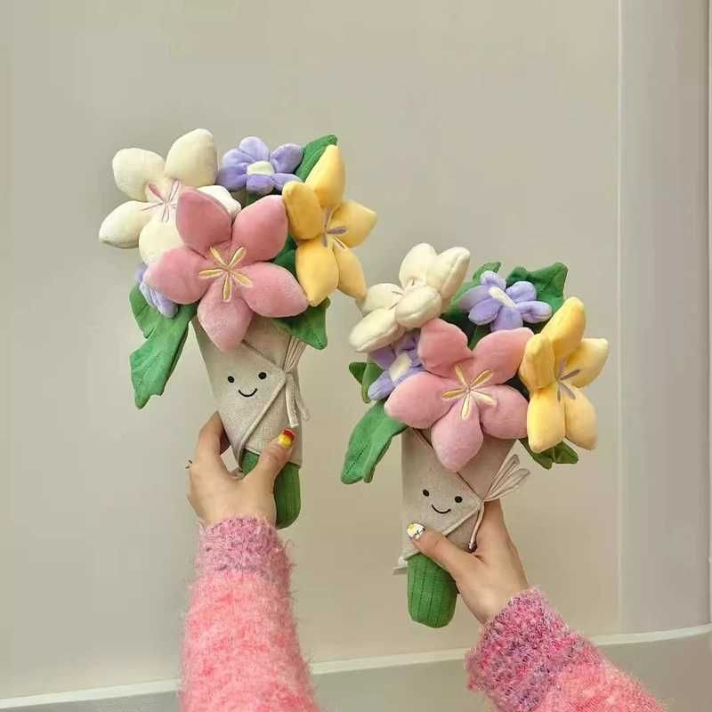 Interesting Hand-held Flowers Tulips Potted Plants Plush Toy Dolls Cute Soothing Bouquets Girls Graduation Day Gift Dolls